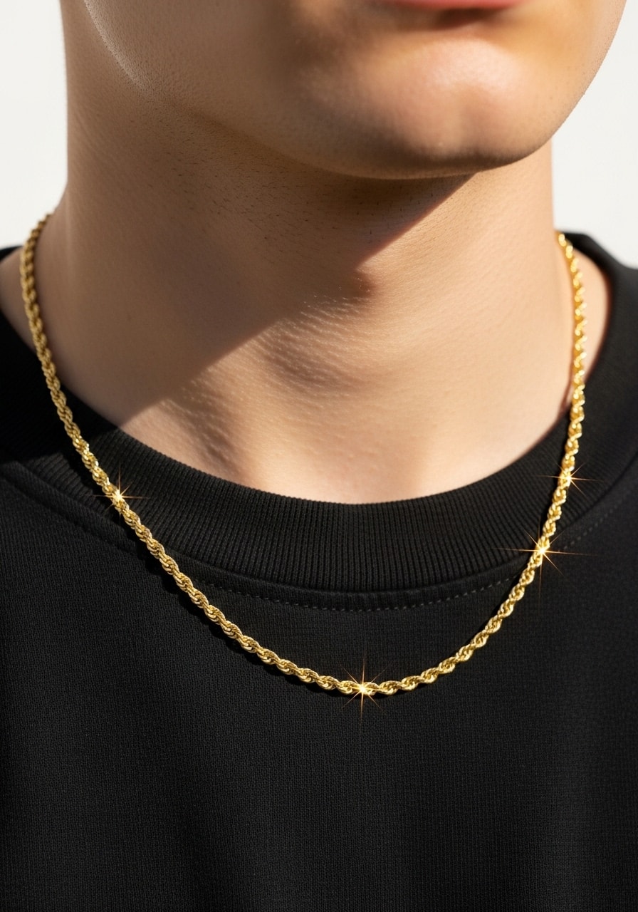 Cadena lazo oro laminado 18k lifestyle urbano NJL Jewelry