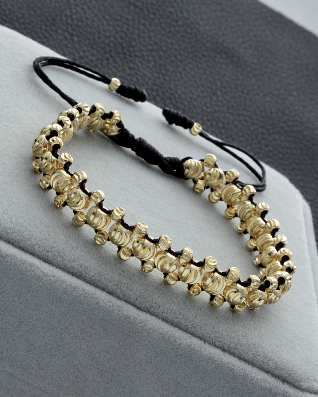 Pulsera balín 3 carriles oro laminado 18k tejida NJL Jewelry